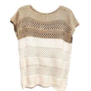 Joseph Ribkoff Color Block Metallic Sweater Knit Pullover, Women's Small